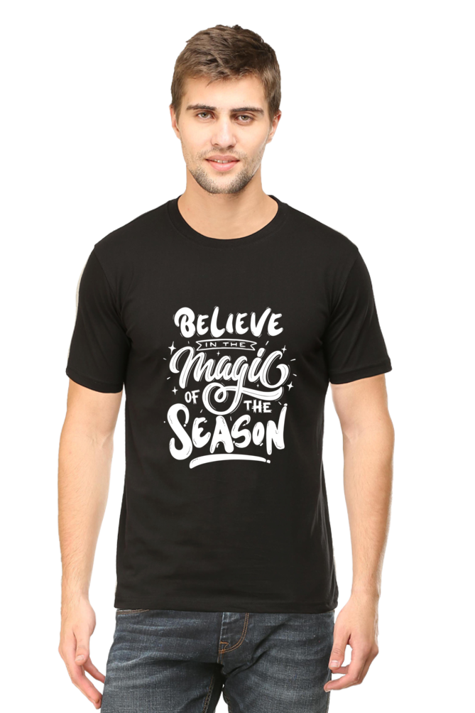 Believe in the Magic of the Season – Men’s Round Neck T-Shirt
