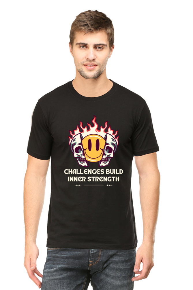 Challenges Build Inner Strength – Men’s Round Neck T-Shirt