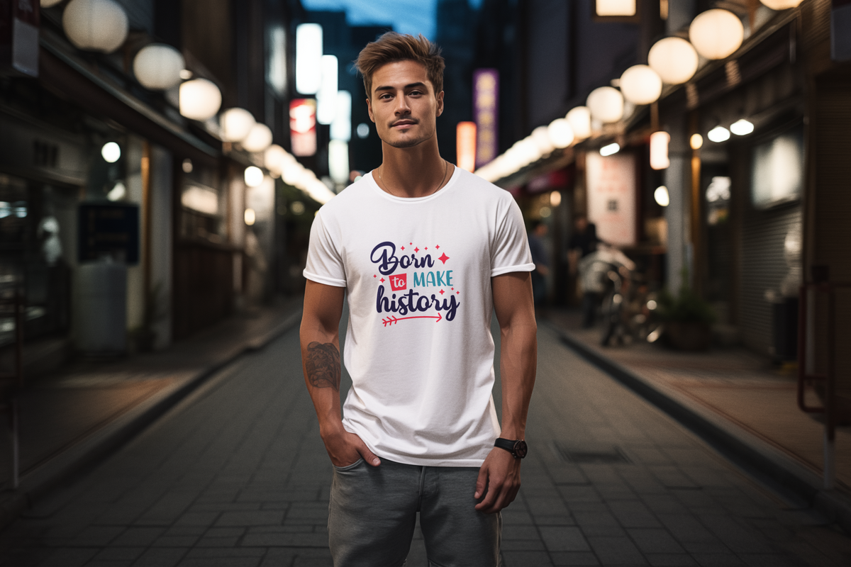 Born to Make History – Men’s Round Neck T-Shirt