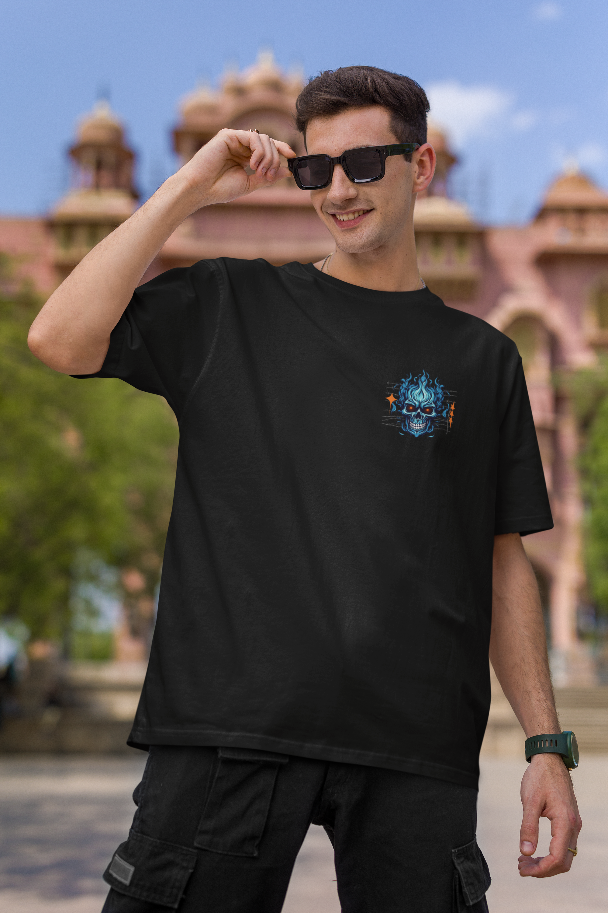 Skull fire - Unisex Oversized T-Shirt